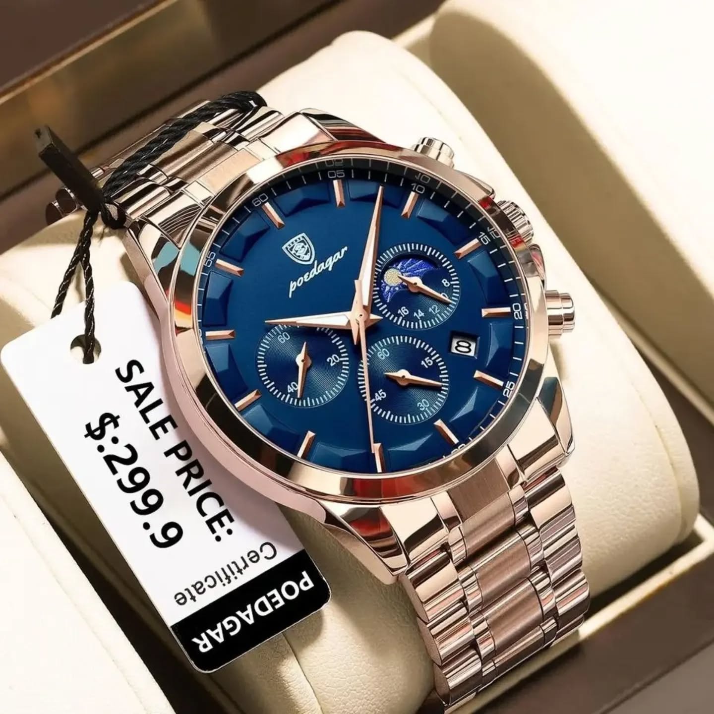 Poedagar Royal Blue Chronograph