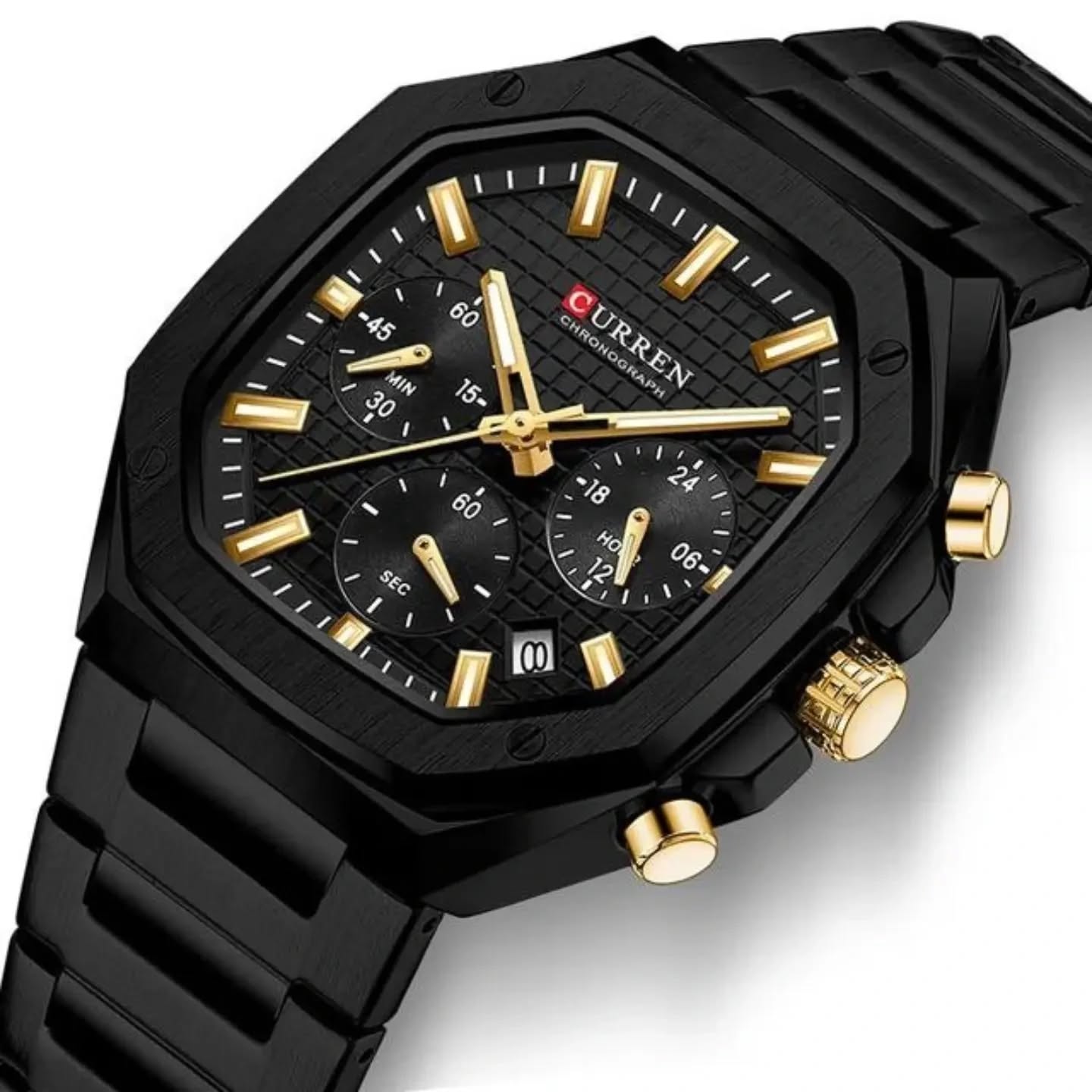 Black and gold statement watch at Bobvic Watches