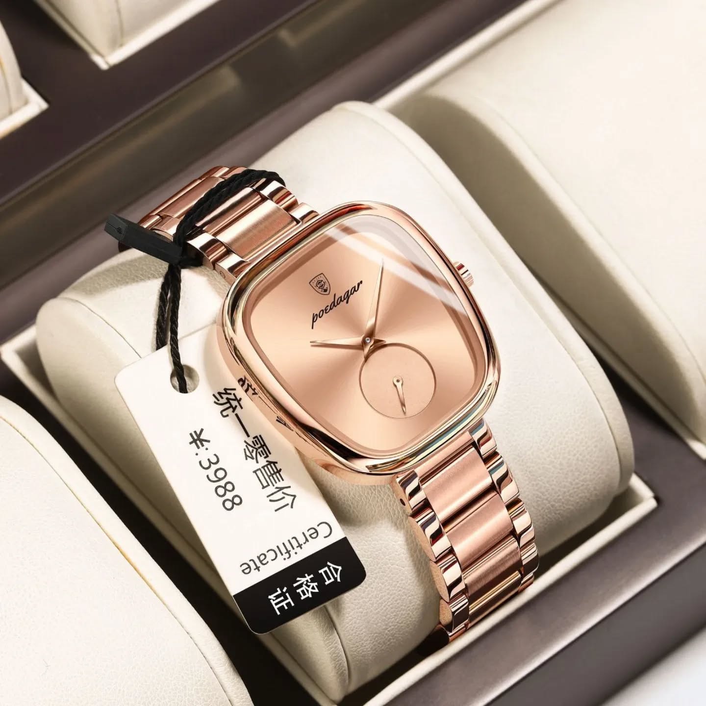 Ladies rose square watch at Bobvic Watches